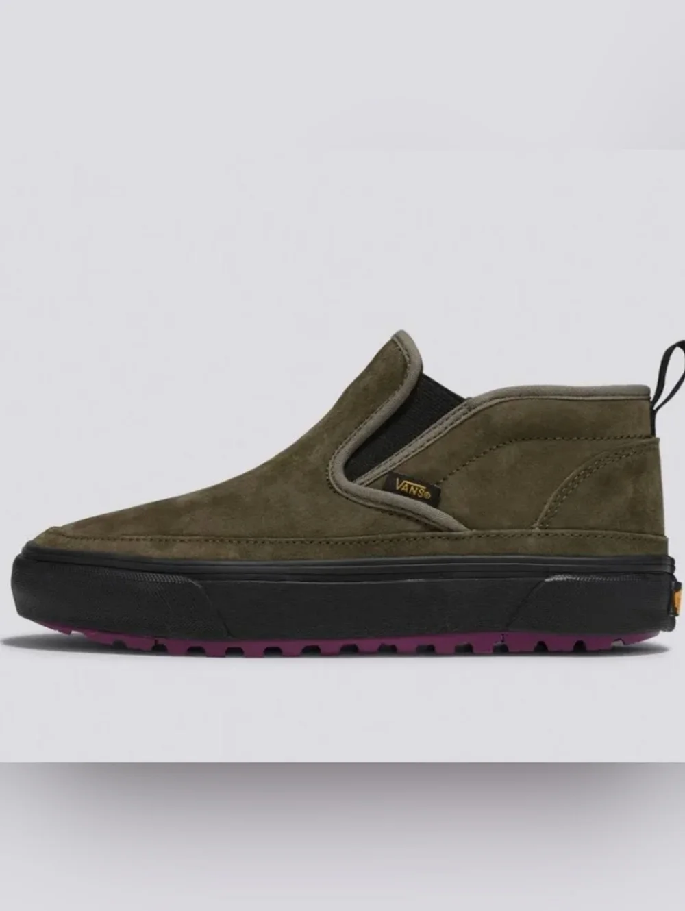 NEW! Vans MTE Olive Suede Slip-On Mid with Black Midsole sz 9 NWT - Picture 2 of 11